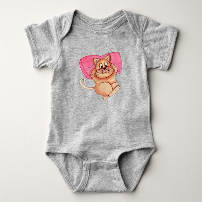 Rolig Avslappnad Katt Husdjur Söt T Shirt (Framsida)