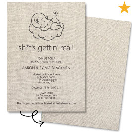 Rolig avslappnad minimalistisk stinkig baby shower inbjudningar