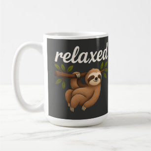 Rolig Avslappnad Sengångare Söt Lat Livsstil Illus Kaffemugg