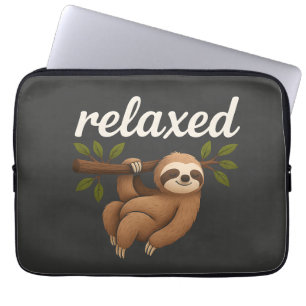 Rolig Avslappnad Sengångare Söt Lat Livsstil Illus Laptop Fodral