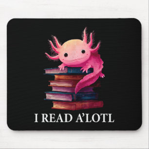Rolig Axolotl Bokälskare Bibliotekarie Läsning Bib Musmatta