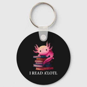 Rolig Axolotl Bokälskare Bibliotekarie Läsning Bib Nyckelring