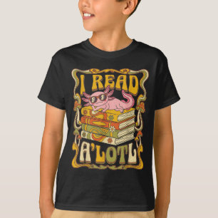 Rolig axolotl bokälskare bibliotekarie som läser b t shirt