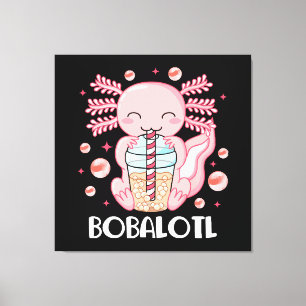 Rolig Axolotl Bubble Tea Canvastryck