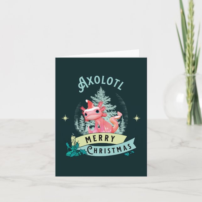 Rolig Axolotl God Jul Helgkort (Framsida)