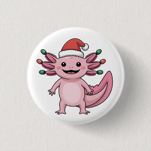 Rolig Axolotl Jul Santa Hatt Jul Outfit Knapp