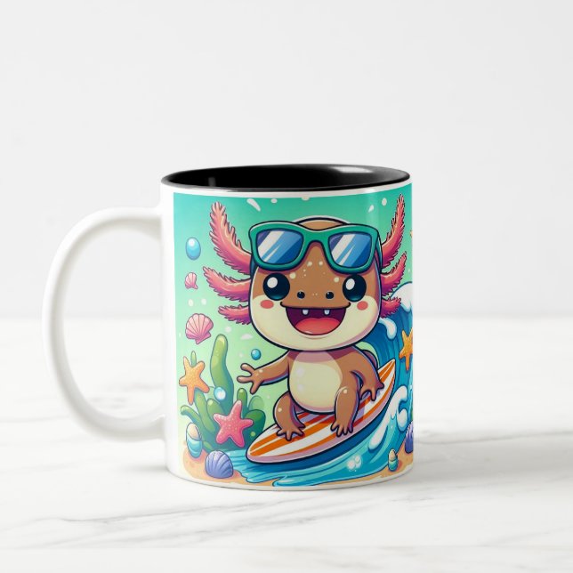 rolig Axolotl MUG Barn Två-Tonad Mugg (Vänster)