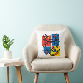 Rolig Axolotl Piet Mondrian Abstrakt Konst Mönster Kudde