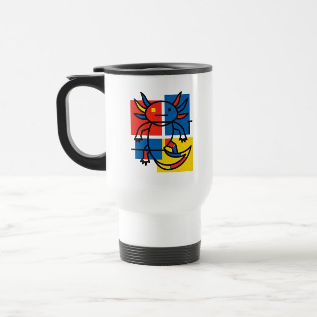 Rolig Axolotl Piet Mondrian Abstrakt Konst Mönster Resemugg (Vänster)