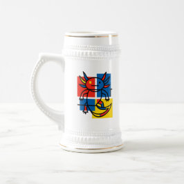 Rolig Axolotl Piet Mondrian Abstrakt Konst Mönster Sejdel