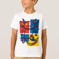 Rolig Axolotl Piet Mondrian Abstrakt Konst Mönster