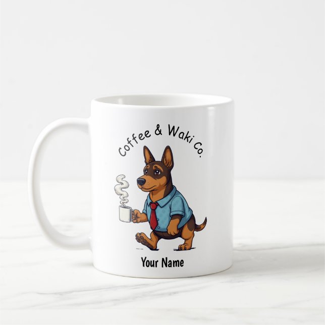 Rolig Azawakh Hund Affärsdräkt Kaffe Kaffemugg (Vänster)