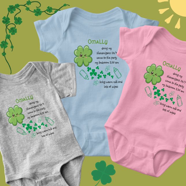 Rolig baby-citat Grön klöver St Patricks T Shirt (Skapare uppladdad)