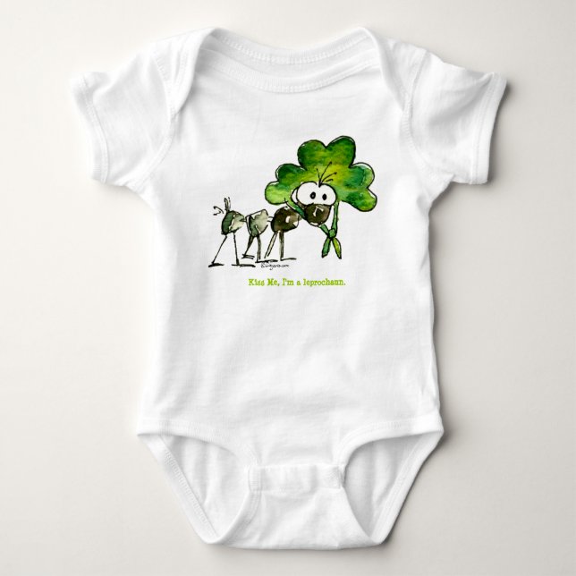 Rolig baby för dag för Leprochaun St. Patricks Tröja (Framsida)