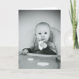 Rolig baby för tårta för grattis på kort