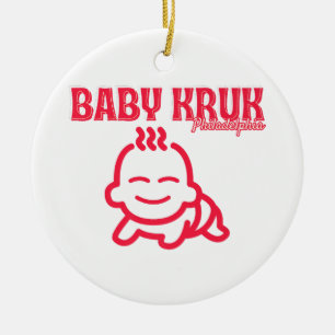 Rolig Baby Kruk Philadelphia Premium  Julgransprydnad Keramik