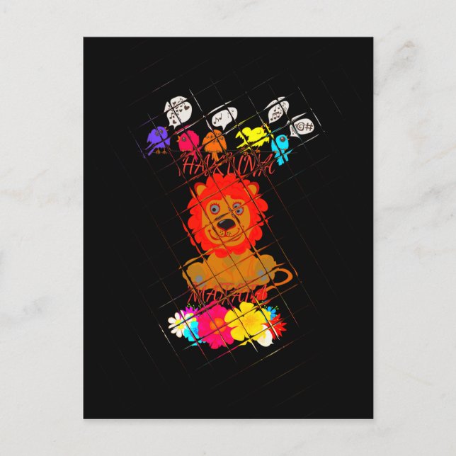 Rolig Baby Lejonkungen: Hakuna Matata Art Design Vykort (Framsida)