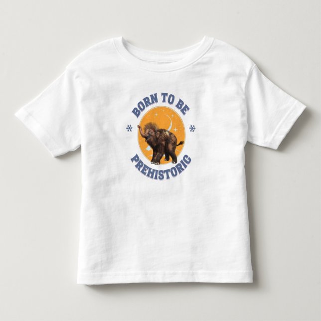 Rolig Baby Mammut Förhistorisk Födelsedag T Shirt (Framsida)