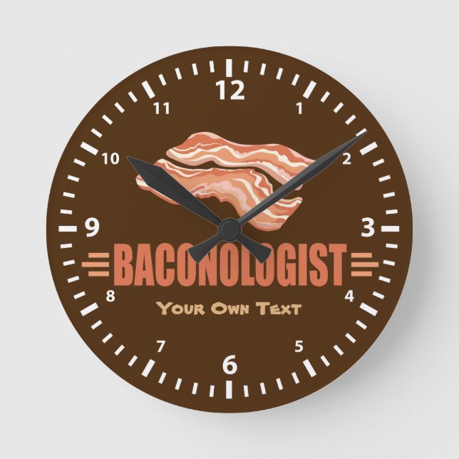 Rolig bacon Baconologist Rund Klocka (Framsida)