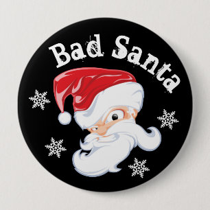 Rolig Bad Santa 4 tums rund knapp
