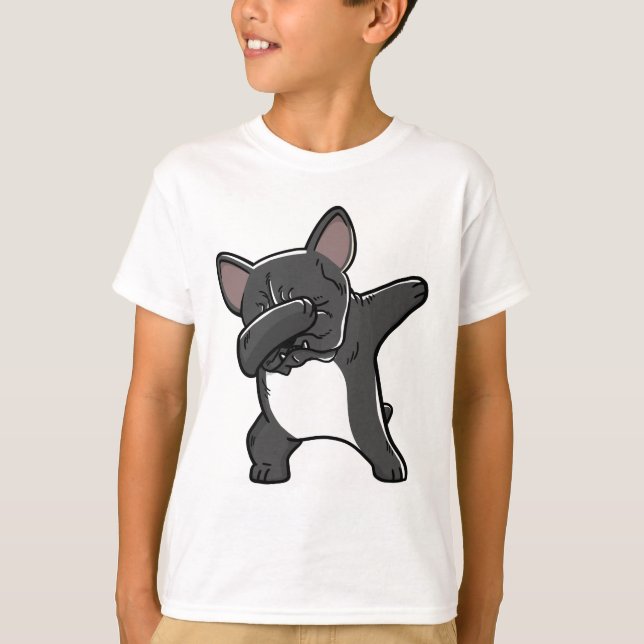 Rolig badda fransk bulldoggT-tröja T Shirt (Framsida)