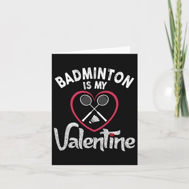 Rolig Badminton Är Min Valentine Tränare Spelare F Kort (Framsida)