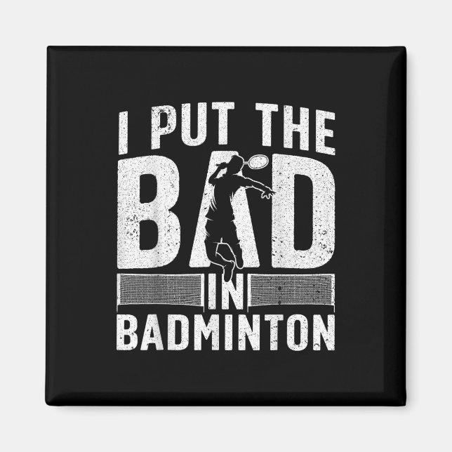 Rolig Badminton-design för män kvinnor barn Badmin Magnet (Framsidan)