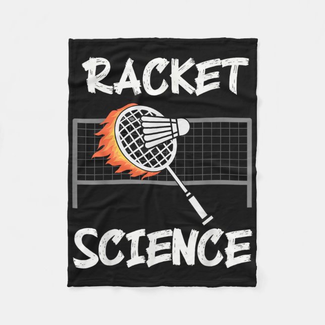 Rolig Badminton Humor Racketsvetenskap Shuttle Spo Fleecefilt (Framsidan)