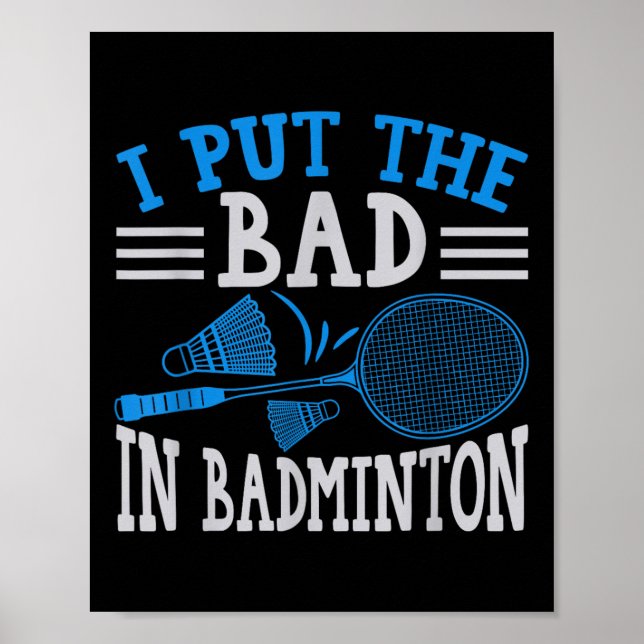 Rolig Badminton Humor Smash Shuttle Fågel Sport 0 Poster (Framsidan)