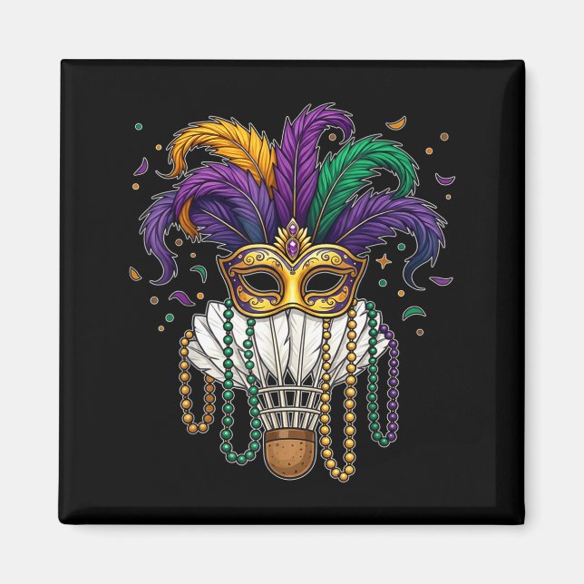 Rolig Badminton Mardi Gras Maskpärlor För Kvinnor  Magnet (Framsidan)