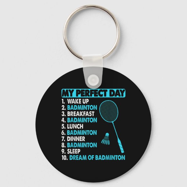Rolig Badminton Shuttle Rackets Nyhet T-shirt  Nyckelring (Framsida)