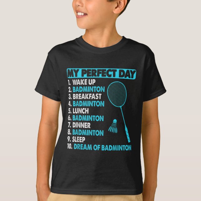 Rolig Badminton Shuttle Rackets Nyhetstee  T Shirt (Framsida)