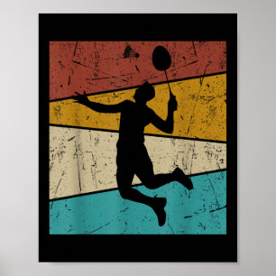 Rolig Badminton Shuttle Vintage Retro För Män Kvin Poster