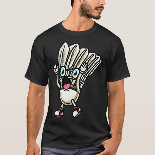 Rolig Badminton Shuttlecock Spelar Design Män Kvin T Shirt (Framsida)