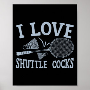 Rolig Badminton Spelare Match Spel Skämt  Poster
