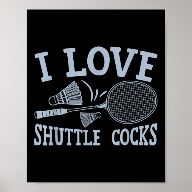 Rolig Badminton Spelare Match Spel Skämt  Poster (Framsidan)