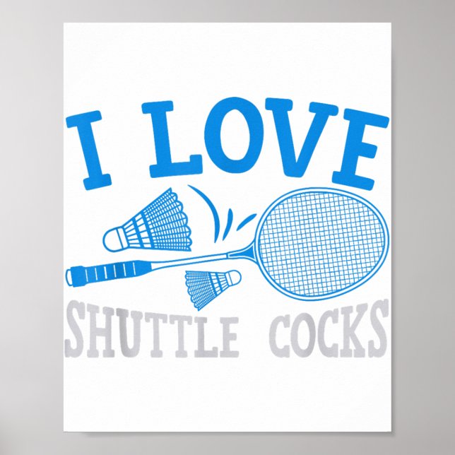 Rolig Badminton Spelare Match Spel Skämt  Poster (Framsidan)