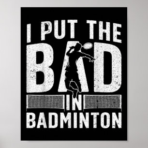 Rolig Badmintonkonst För Män Kvinnor Shuttle Sport Poster