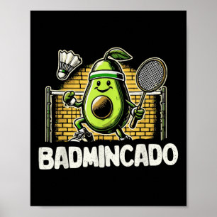 Rolig Badmintonspelare Älskar Shuttle Design 0 Poster