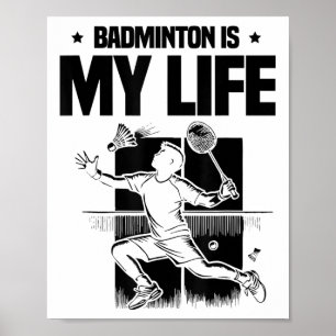 Rolig badmintonspelare älskar shuttle design 1 poster
