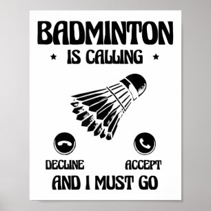Rolig Badmintonspelare Älskar Shuttle Design 2  Poster