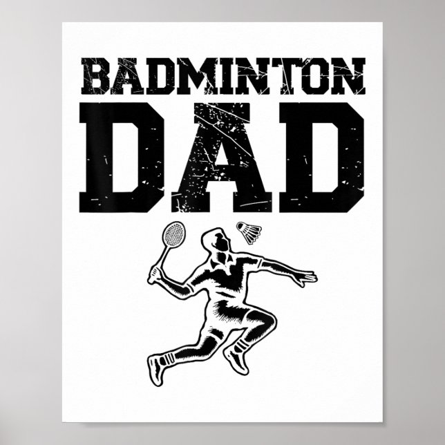 Rolig Badmintonspelare Älskar Shuttle Design 9  Poster (Framsidan)