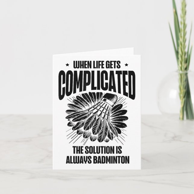 Rolig Badmintonspelare Älskar Shuttle Design  Kort (Framsida)