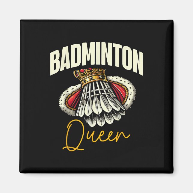 Rolig Badmintonspelare Älskar Shuttle Design  Magnet (Framsidan)