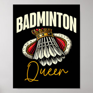 Rolig badmintonspelare Älskar Shuttle Design Poster