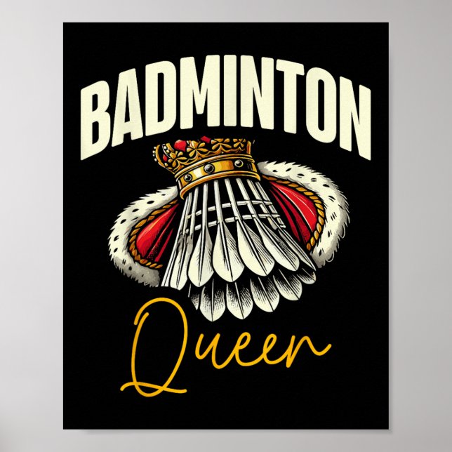 Rolig badmintonspelare Älskar Shuttle Design  Poster (Framsidan)