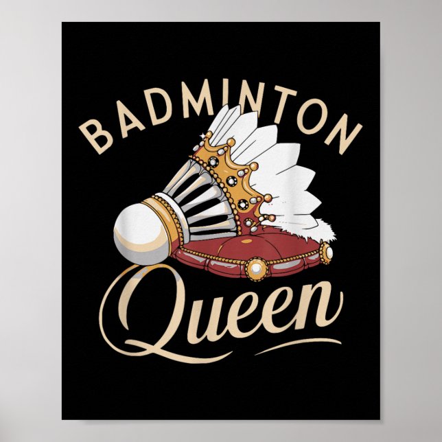 Rolig badmintonspelare Älskar Shuttle Design  Poster (Framsidan)