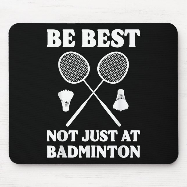 Rolig badmintonspelare badmintonkommentator  musmatta (Framsidan)