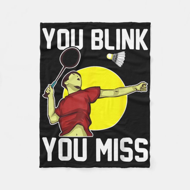 Rolig Badmintonspelare Du Blinkar, Du Missar  Fleecefilt (Framsidan)