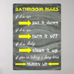 Rolig badrumregler poster